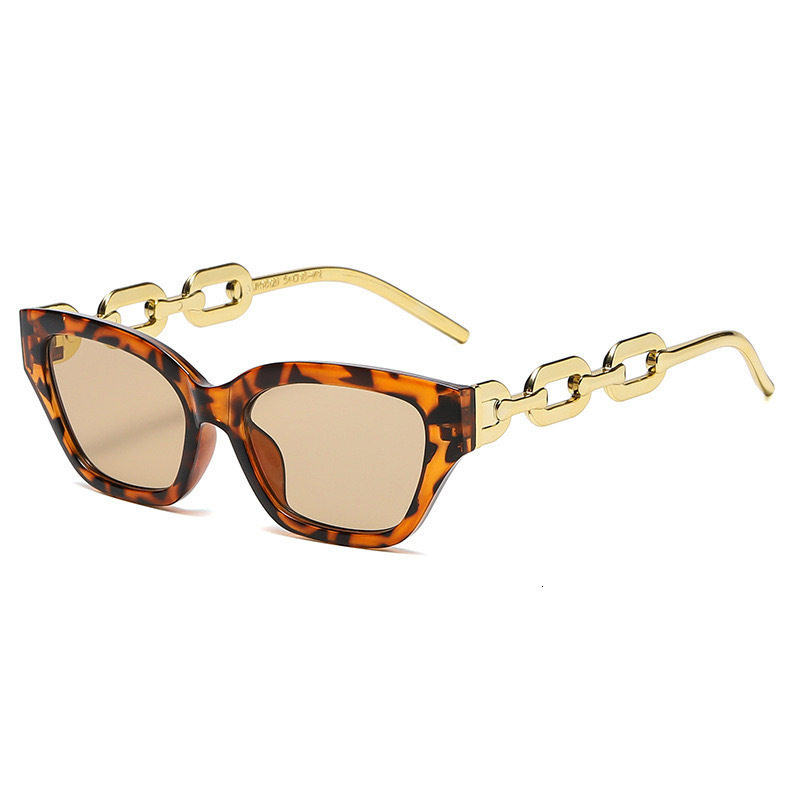 2026 Designer's Popular Cat Eye Sunglasses For Women Personalized Chain Retro Glasses Trendy Street Photography UV Protection Luxurious Sun Shadi - view 6