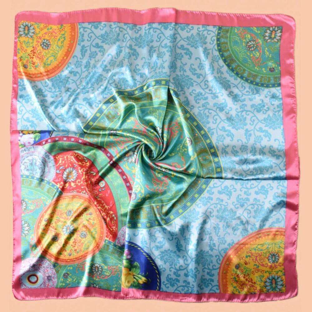 1pc Minimalist Bohemian Printed Satin Square Scarf New Women Fashion Bandana Headband for Daily Casual Elegant Headscarf Shawl 26Y06226 - view 3