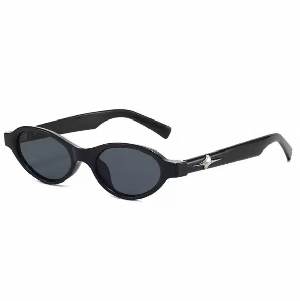 Korean style atmospheric oval cat eye Y K purple sunglasses for women unique street style UV protection suitable for round faces - view 8