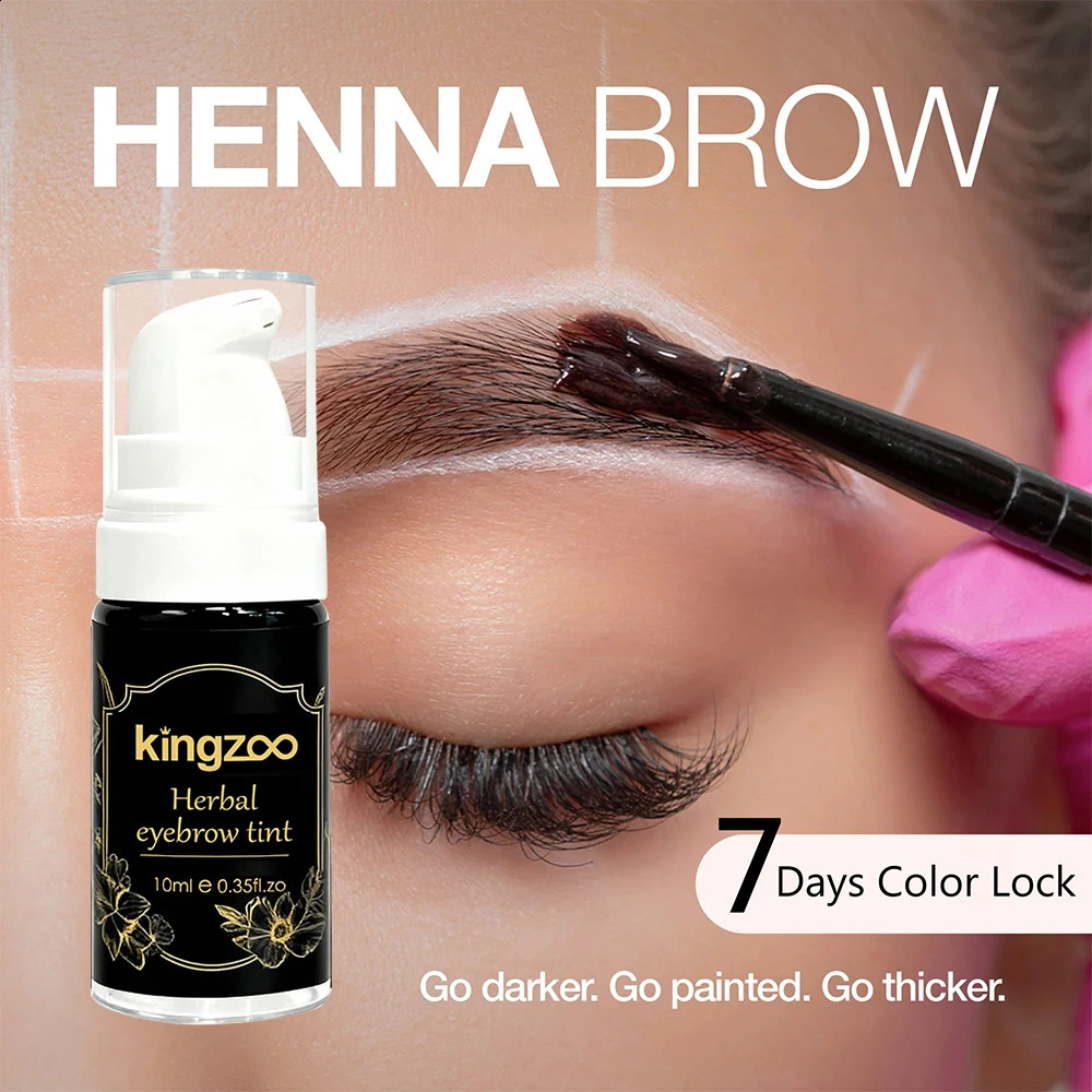Waterproof Henna Brow Tint Kit Professional Salon Formula Long-Lasting Natural Eyebrow Dye BlackBrown Easy to Use at Home 260626 - view 1