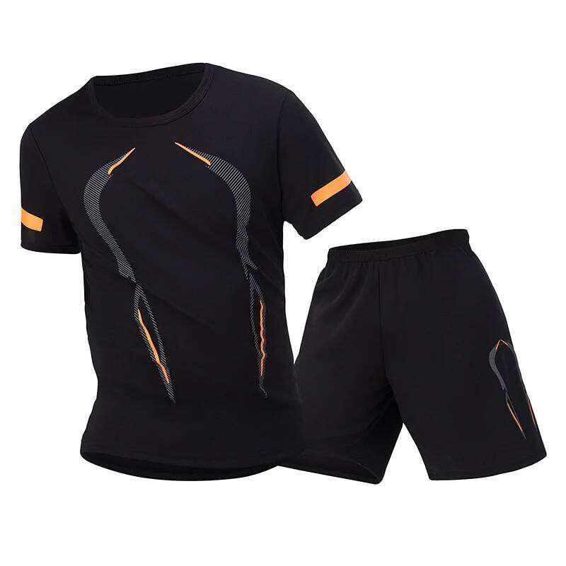 2 Piece Four Seasons Men's Short Sleeve Set Printed Quick Drying T-shirt for Youth Sports Fitness Running Comfortable and Casual 26Y0626 - view 5