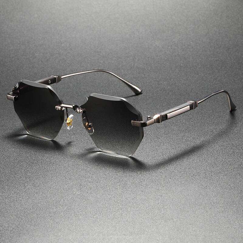 Trendy and Stylish Geometric UV-Protective - Fashionable Luxury Polygonal Gradient Sunglasses 26Y0626 - view 5