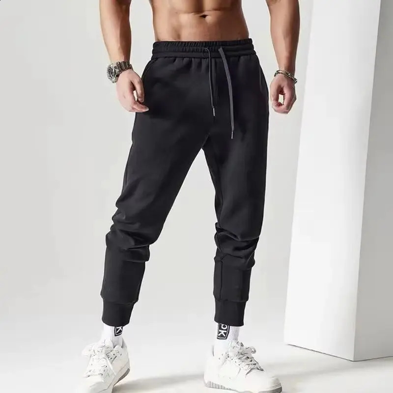Mens Casual Sweatpants Sports Pants Unisex Fashion Solid Loose Trousers Streetwear Autumn Winter Jogging Fitness Pants 260626