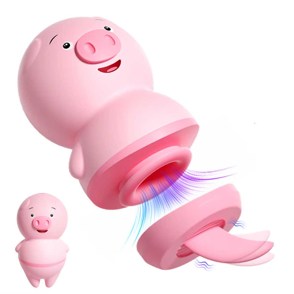 Sucking Licking Clitoris Female Tongue Vibrators Piggy G Spot Vagina Massager Vacuum Stimulator Sex Toys for Women Adults Goods M260626