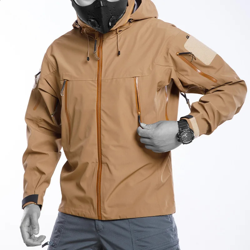 Hardshell Water Proof Mens Jacket Tactical Suit Outdoor Fishing Hiking Camping Tracksuit Coat Multi Pocket Windbreakers 260623 - view 3