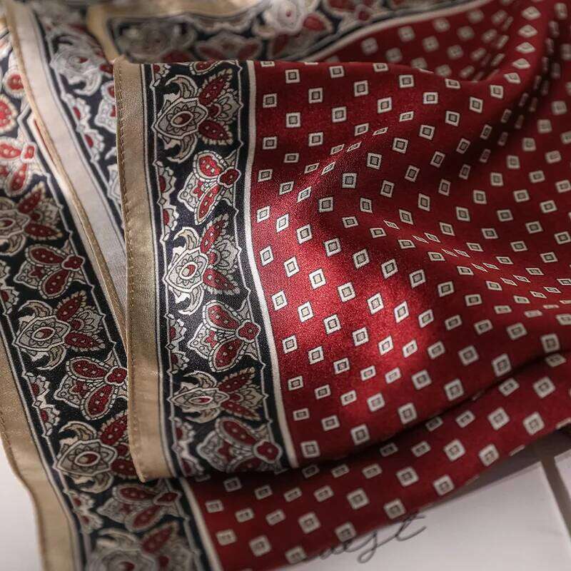 100% Silk Print Hijab Band Luxury Bandana Female Shawls Ribbon Headscarf Designer Hair Scarf Foulards 26Y06226 - view 5