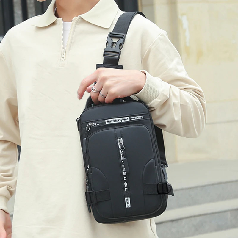 Mens dual-purpose crossbody and shoulder bag multi-functional casual and versatile single-shoulder handbag chest bag 260626 - view 7