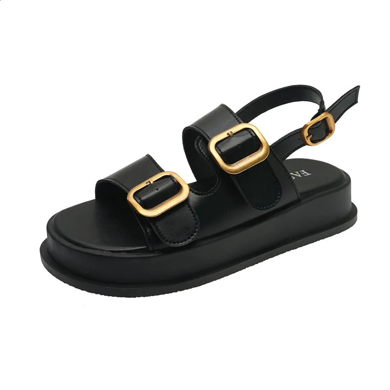 Gladiator Platform Womens Sandals Summer Women Metal Buckle Flat Fashion Casual Soft Bottom Ladies 260626 - view 7
