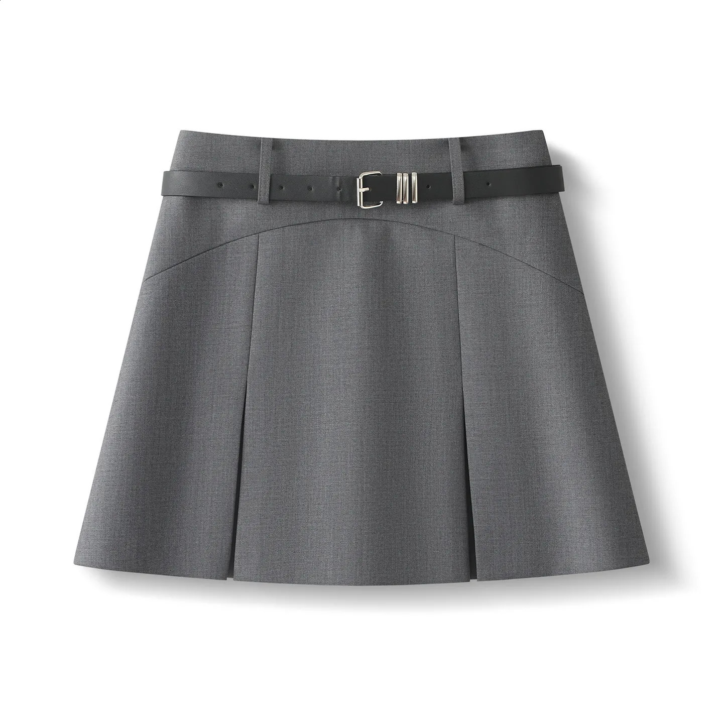 ZJYT Summer Womens Mini Skirt 2026 Fashion High Waist Casual Short Skirts with Belt Grey Black Female Clothing Faldas Lady 260626 - view 4