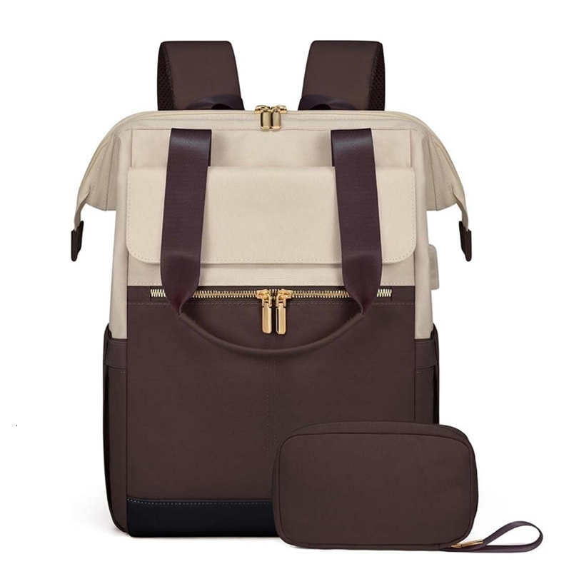 versatile and simple crossborder womens travel laptop large capacity luggage cream colored backpack y260615