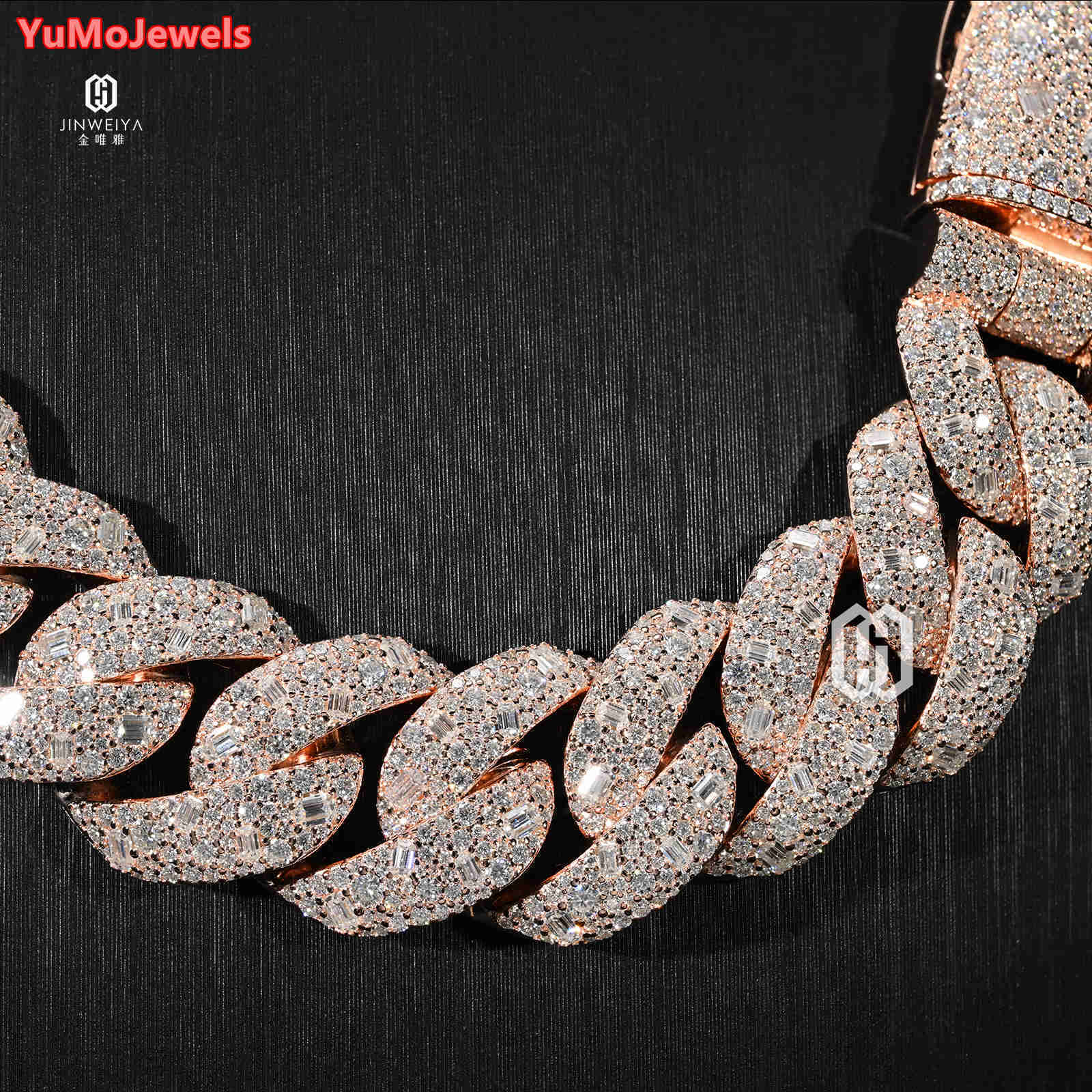 22mm Honeycomb Setting Miami Cuban Link Chain VVS Moissanite Various Cut Hip Hop Brass Luxury Jewelry