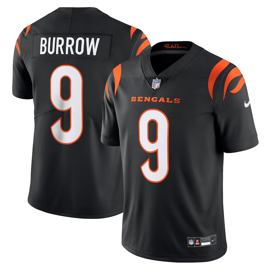 Men’s Cincinnati Bengals Joe Burrow Black Vapor F.U.S.E. Stitched Limited Jersey
