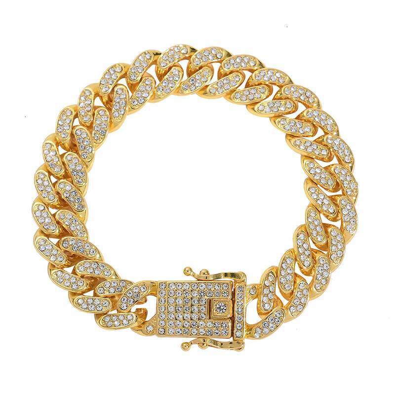 Mens Gold Hip Hop Style Oval Alloy Full Diamond Bamboo Chain Necklace Trendy Jewelry Wholesale - view 5