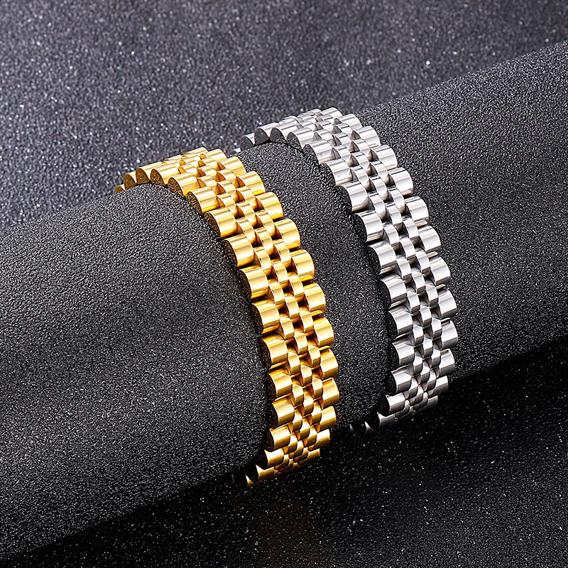 Korean and Japanese trendy fashion mens steel jewelry 15mm wide adjustable strap chain stainless bracelet 241223