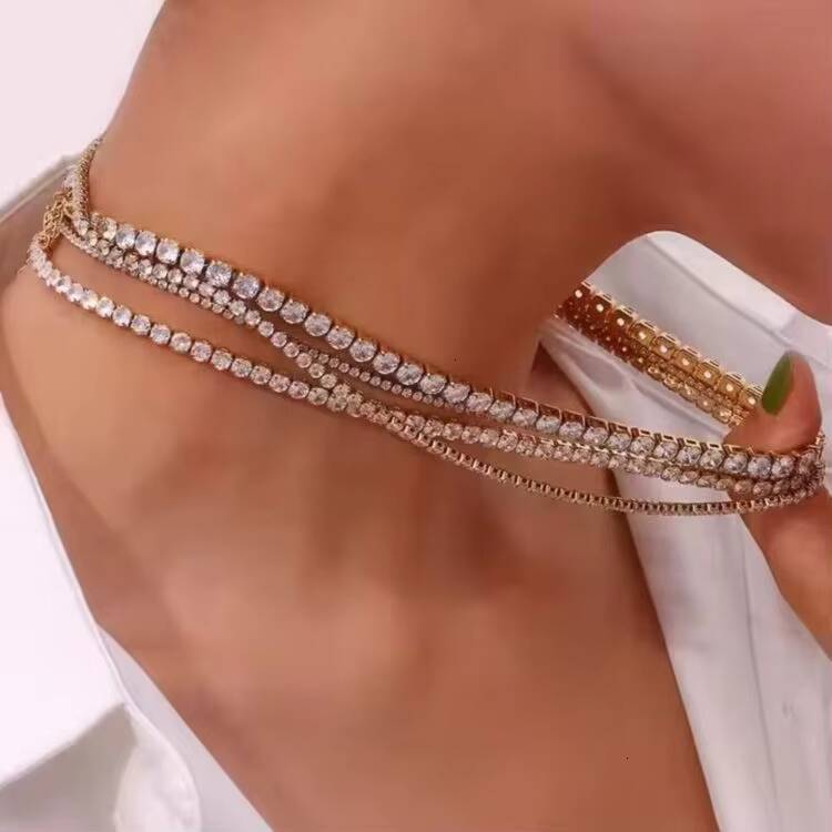 Best Selling Hip Hop 925 Sterling Silver 2mm 3mm 4mm 5mm 65mm VVS Moissanite Diamond Necklace Moissanite Tennis Chain stainless steel jewelry - view 5