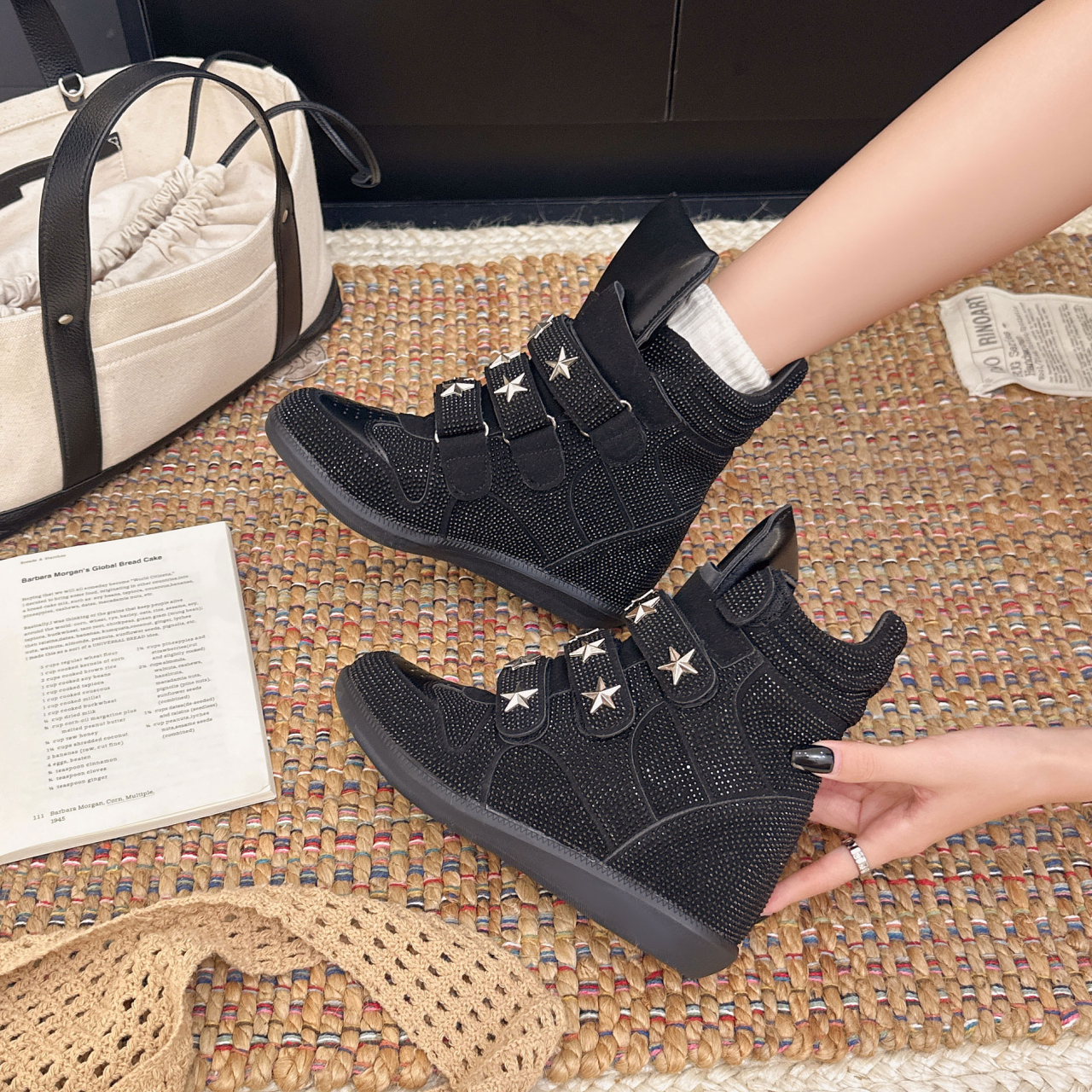 New Brand Women Flats Luxury Boots High Top Designer Casual Shoes Design Invisible Heightening Sneakers Flat Bottom Botas Mujer High top high quality  - view 4