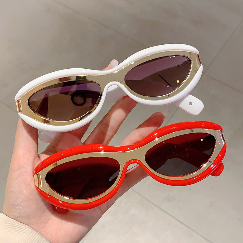 Designer European American Vintage Cat Eye Sunglasses Y2K New Luxury Outdoor Sport Street Style Slim Face Anti Glare Brand Fashion Premium Wholesale E - view 5
