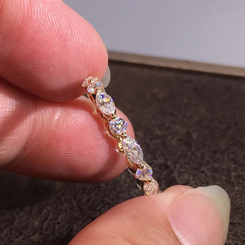 925 Sterling Silver Cubic Zirconia Rings for Women Gold Color Simple Stylish ly ned Rings Elegant Temperament Jewelry 260625 - view 3