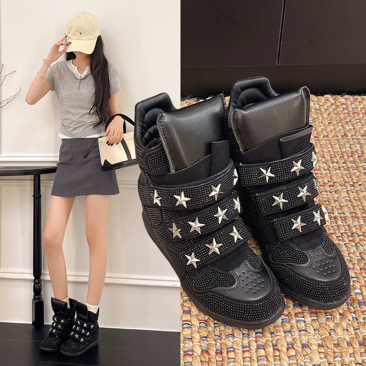 New Brand Women Flats Luxury Boots High Top Designer Casual Shoes Design Invisible Heightening Sneakers Flat Bottom Botas Mujer High top high quality 