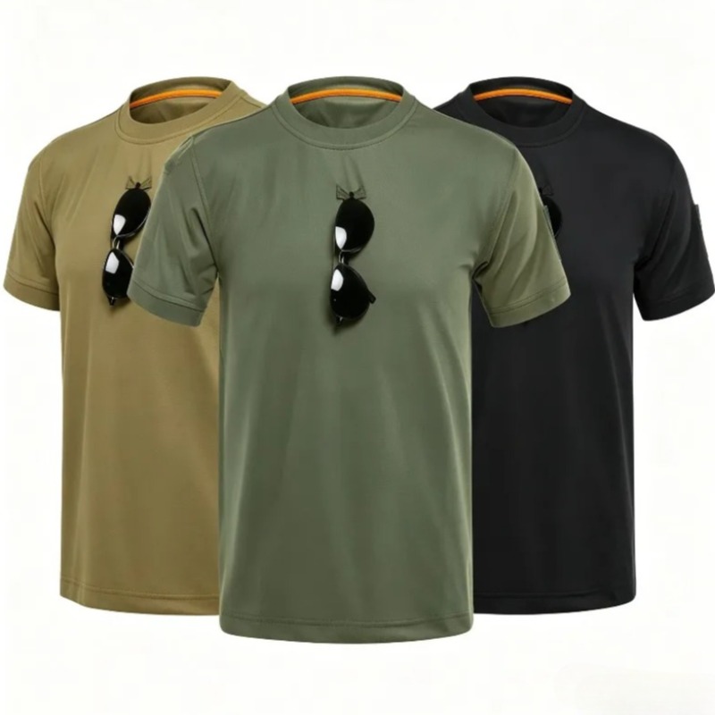 Quick Dry Tactical T-Shirt for Men Breathable Short Sleeve Top Lightweight Combat Shirt for Hiking Hunting Fitness Workout Shirt