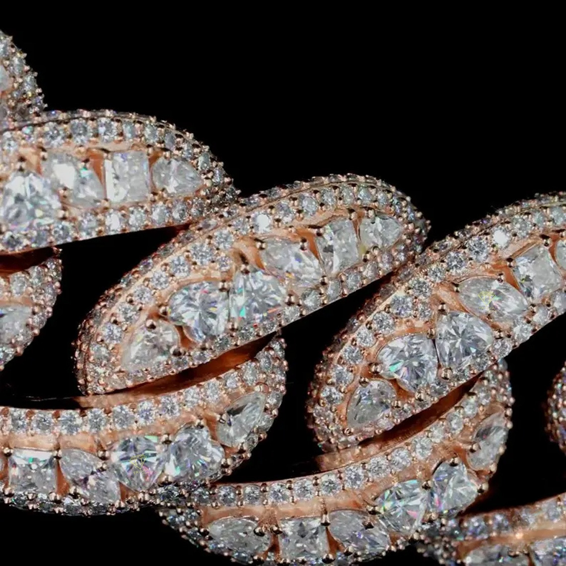 Fashion Iced Out Cuban Link Chain VVS1 Moissanite Mixed Cut Diamonds 925 Silver Heavy Necklace Hip Hop Rapper Bling - view 4