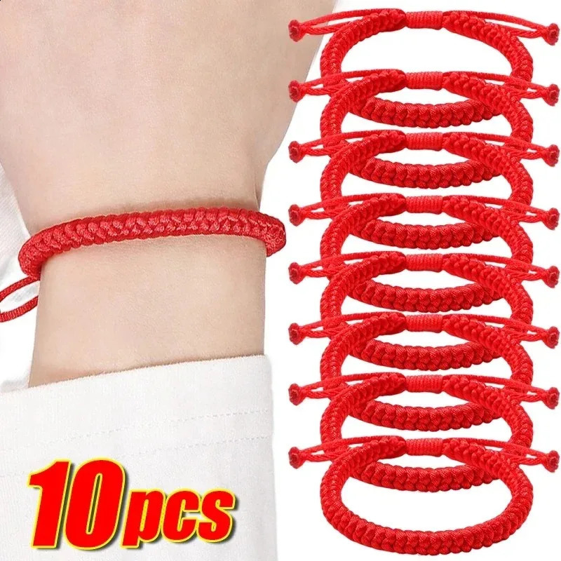 1-10Pcs Tibetan Thread Buddhist Bracelet Bangles Adjustable for Women Handmade Knot Amulet Red Rope Lucky Bracelet Charm Jewelry 260623 - view 4