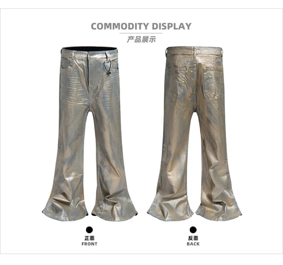 MIJKO Coated Gold-Plated Flared Jeans ZJ151 - view 7