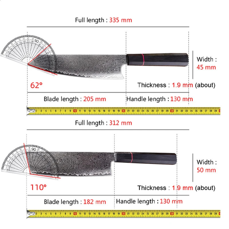 Damascus Steel Kitchen Knife Chef Knife Combination Set professional VG10 Sharp Japanese Knife Fruit Fish knife Cooking Tools 260624CJ - view 3