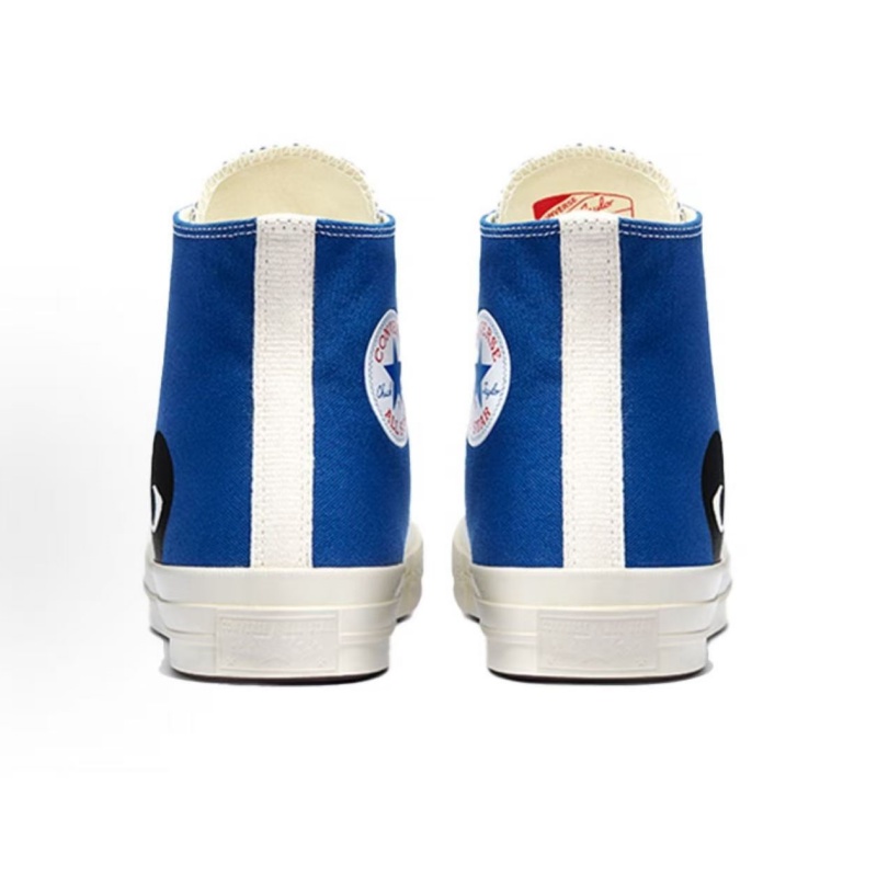 CDG Play X Converse 1970s Chuck Taylor All Star 70 High Top Canvas Shoes Kawakubo Rei Trendy Wear Resistant Lightweight Shock Absorbing Sneakers Men W