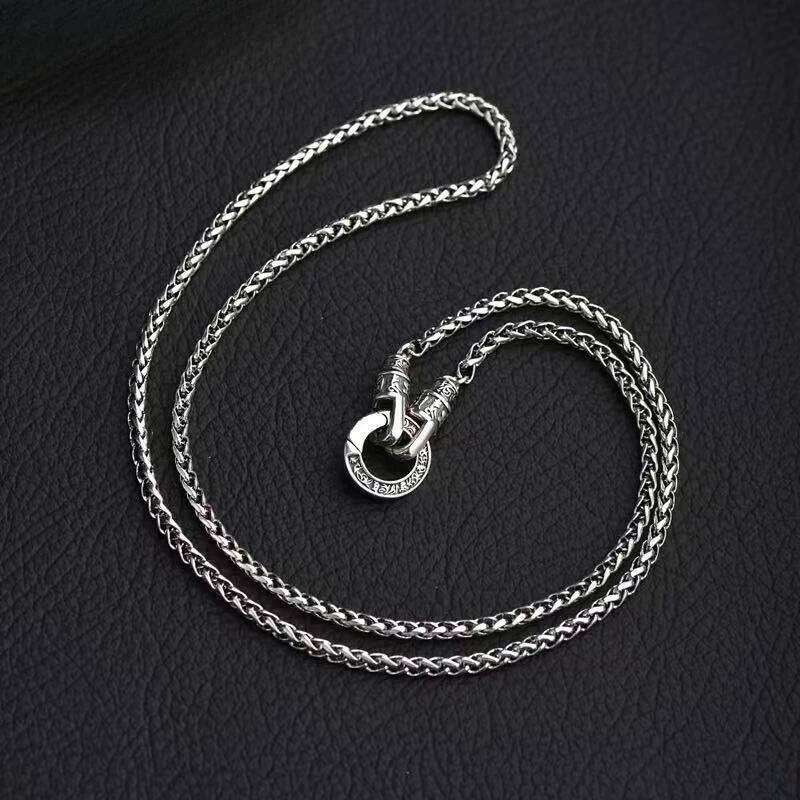 Hot 925 Sterling Silver Necklace Pendant Vintage Style for Women Man Wedding Engagement Jewelry Fashion Classics Gift Party - view 5