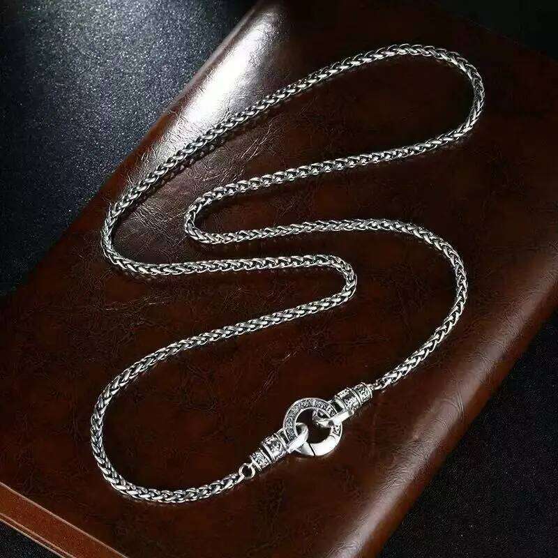 Hot 925 Sterling Silver Necklace Pendant Vintage Style for Women Man Wedding Engagement Jewelry Fashion Classics Gift Party