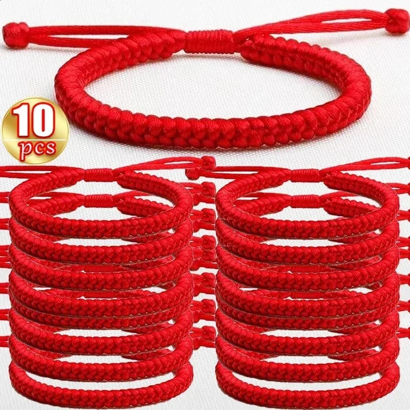 1-10Pcs Tibetan Thread Buddhist Bracelet Bangles Adjustable for Women Handmade Knot Amulet Red Rope Lucky Bracelet Charm Jewelry 260623