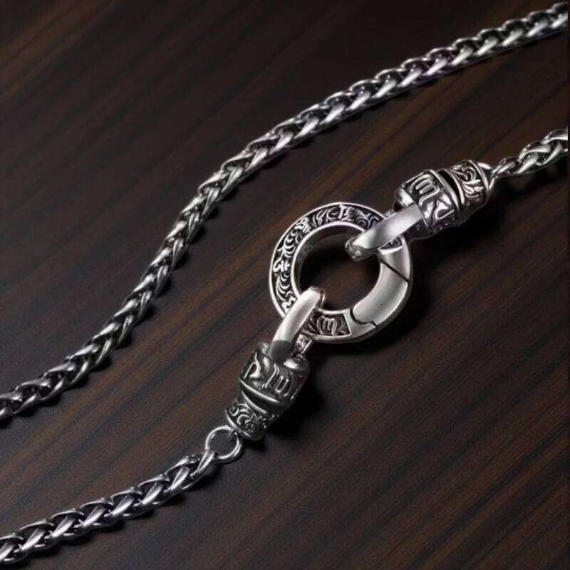 Hot 925 Sterling Silver Necklace Pendant Vintage Style for Women Man Wedding Engagement Jewelry Fashion Classics Gift Party - view 7