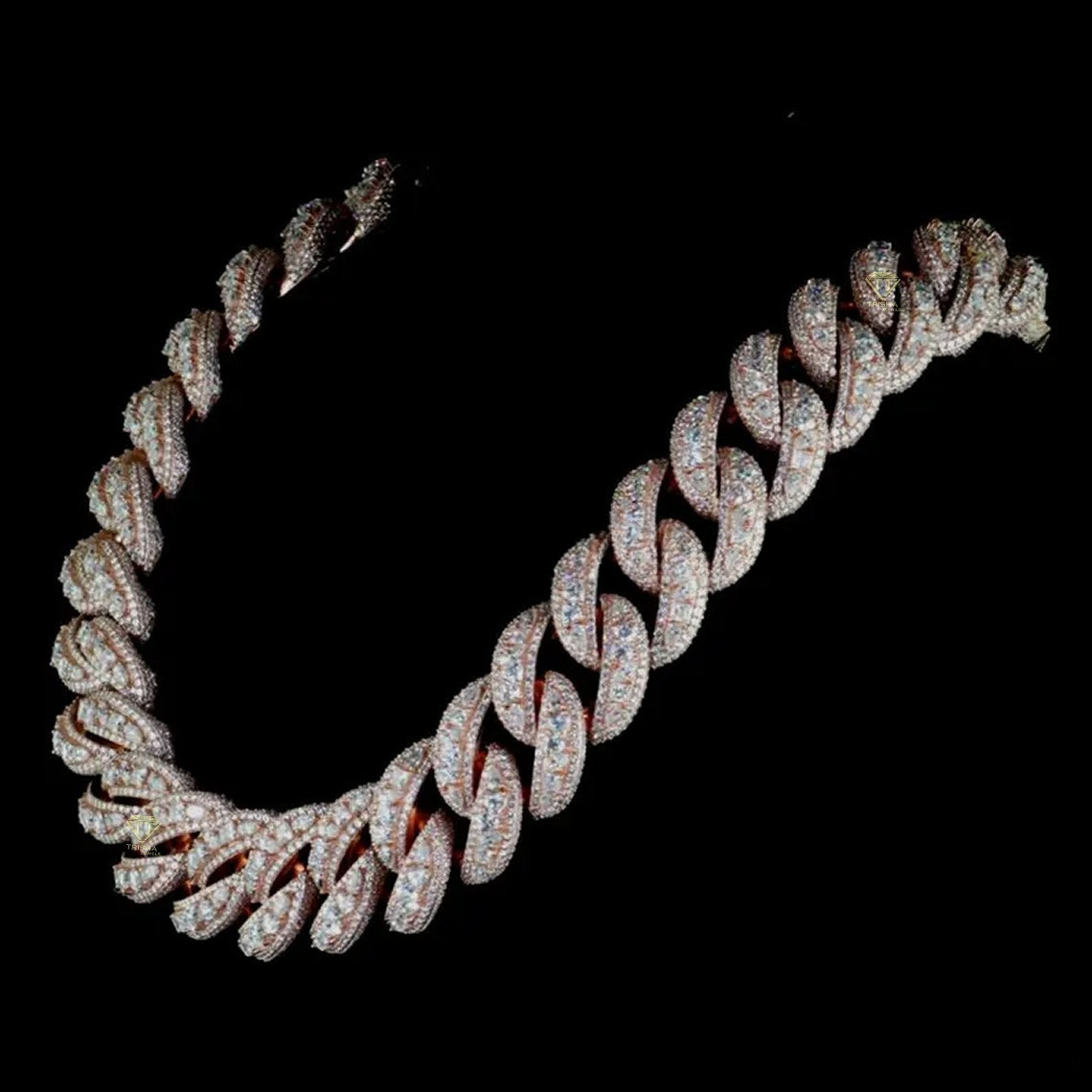 Fashion Iced Out Cuban Link Chain VVS1 Moissanite Mixed Cut Diamonds 925 Silver Heavy Necklace Hip Hop Rapper Bling - view 3