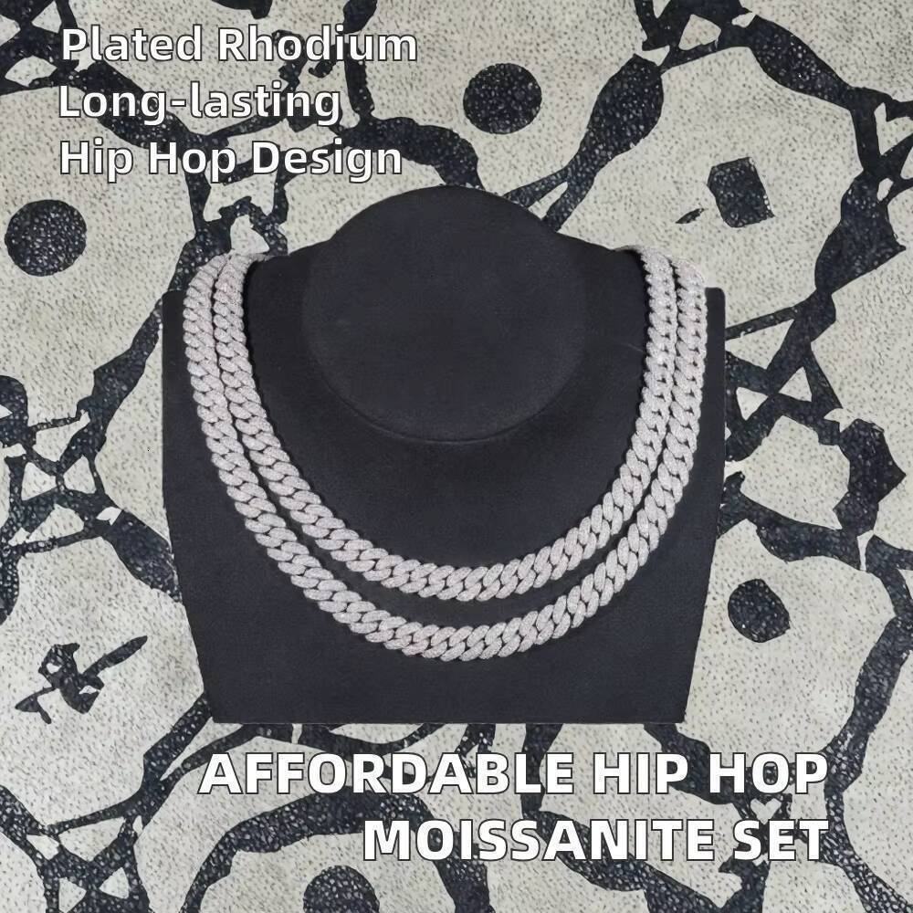 Hip Hop 925 Silver Gra VVS Moissanite Rhodium Plated Tennis Chain 3MM 4MM 5MM Necklace Bracelet for Unisex - view 4