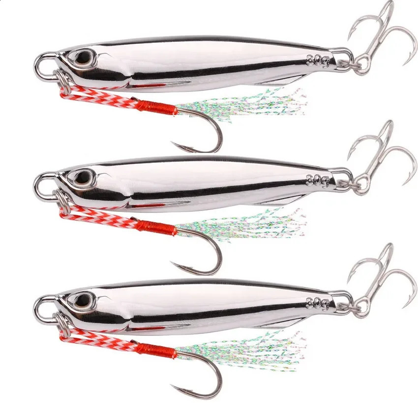 5pcs 10g 15g 20g 25g 30g Plating Silvery Metal Jig Lure Sea Fishing Bait Fishing Lure Saltwater Bass Tackle 260627 - view 4
