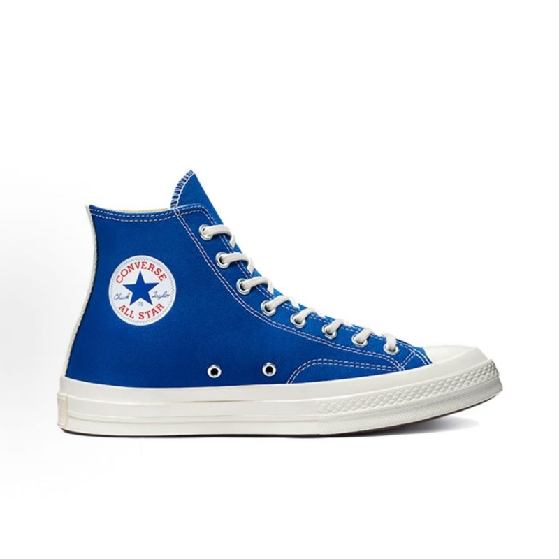 CDG Play X Converse 1970s Chuck Taylor All Star 70 High Top Canvas Shoes Kawakubo Rei Trendy Wear Resistant Lightweight Shock Absorbing Sneakers Men W