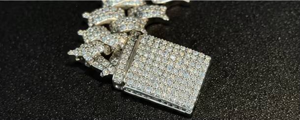 RTS Moissanite Cuban Chain Single Row S925 Silver Chain for Men VVS Moissanite Diamond Cuban Link Chain Hip Hop Necklace - view 6