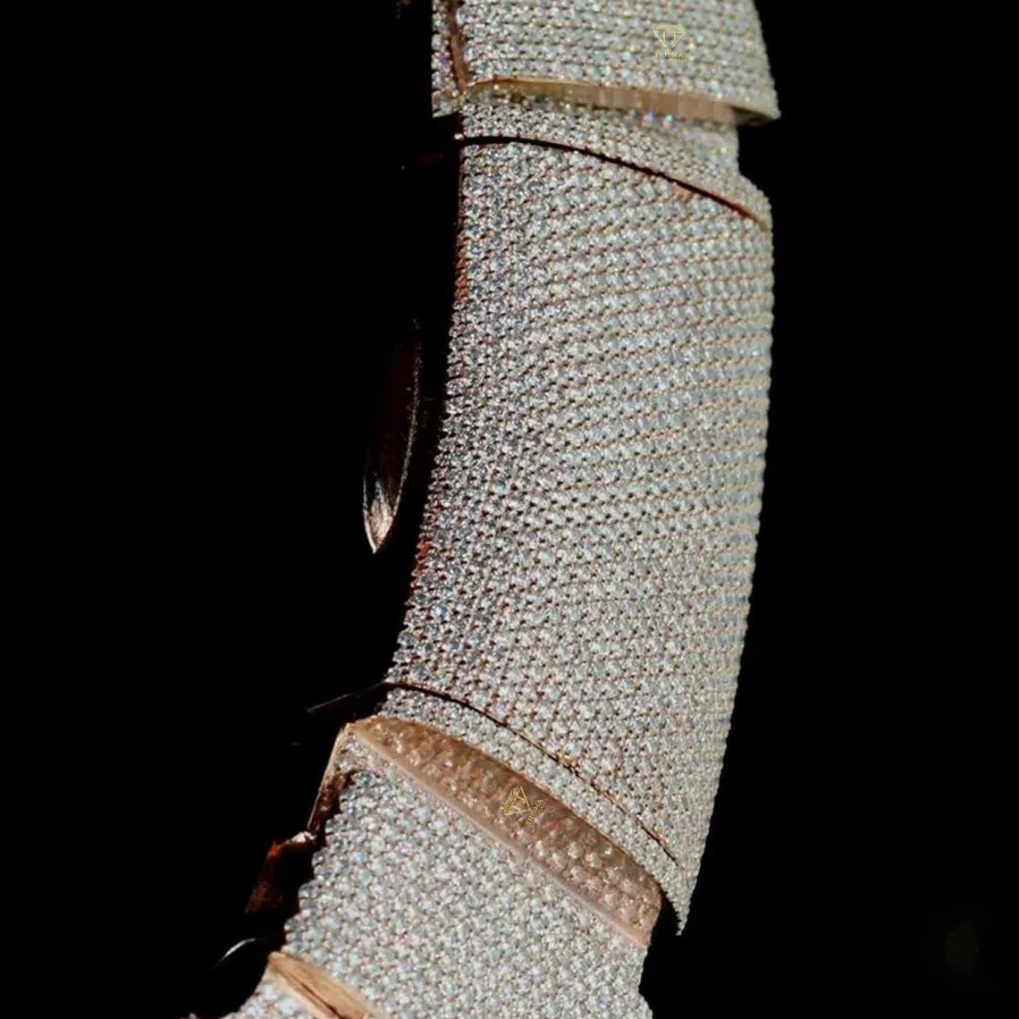 Fashion Iced Out Cuban Link Chain VVS1 Moissanite Mixed Cut Diamonds 925 Silver Heavy Necklace Hip Hop Rapper Bling - view 7