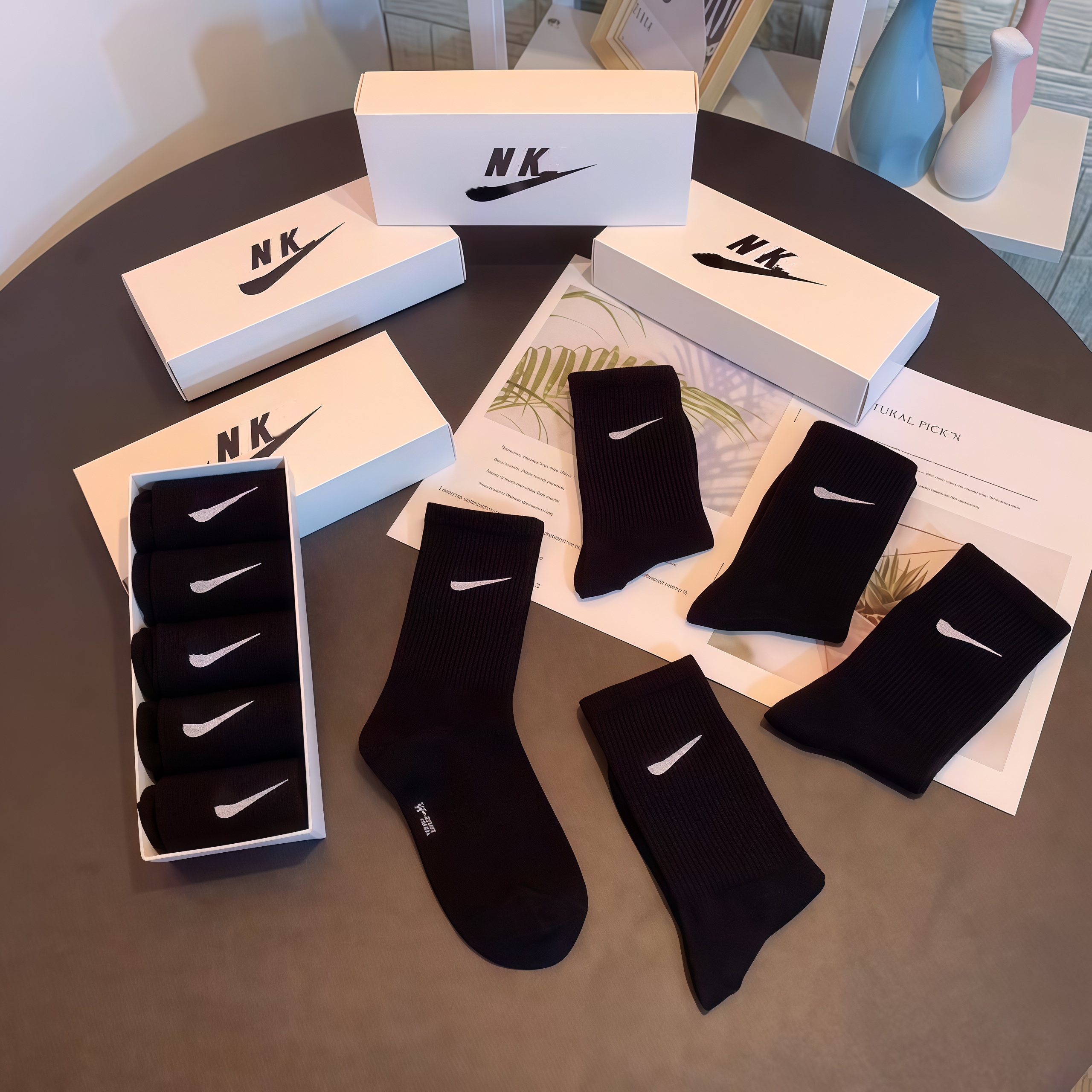 designer socks for men low medium and high-waisted pure black white and grey breathable women cotton NK socks as well as breathable jogging basketball football yoga