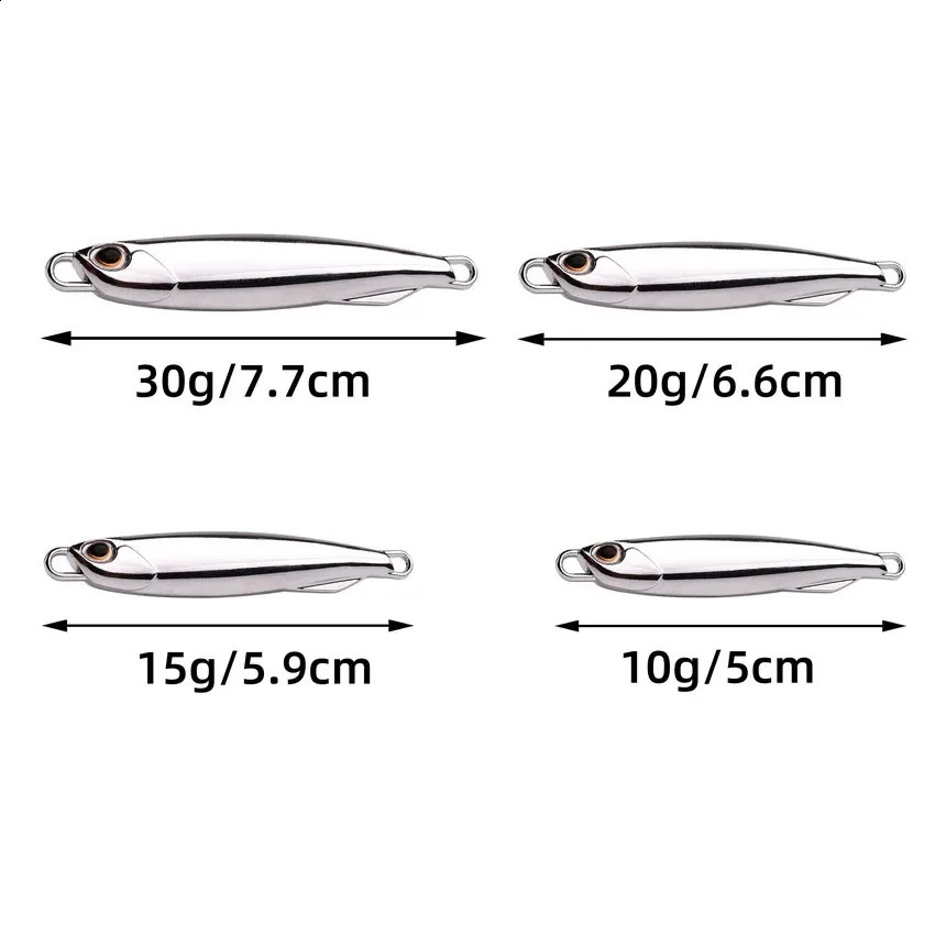 5pcs 10g 15g 20g 25g 30g Plating Silvery Metal Jig Lure Sea Fishing Bait Fishing Lure Saltwater Bass Tackle 260627 - view 7
