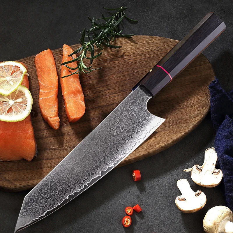 Damascus Steel Kitchen Knife Chef Knife Combination Set professional VG10 Sharp Japanese Knife Fruit Fish knife Cooking Tools 260624CJ - view 5