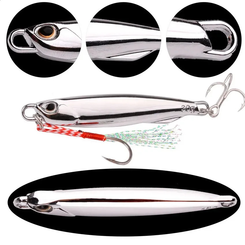 5pcs 10g 15g 20g 25g 30g Plating Silvery Metal Jig Lure Sea Fishing Bait Fishing Lure Saltwater Bass Tackle 260627 - view 5