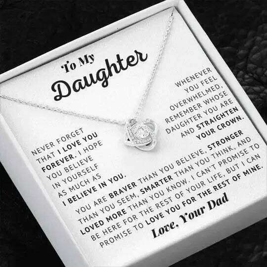 Father My Necklace From Dad, To Daughter Birthday Gift, Dad Daughters Gifts With Box - view 3