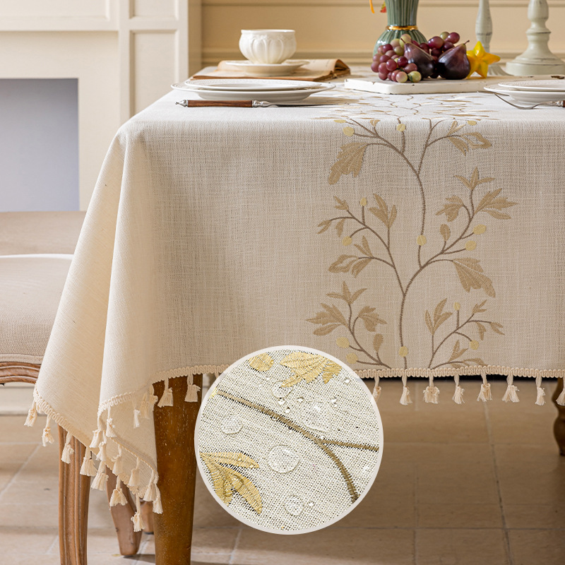 YL-38871 Custom Nordic-style tablecloth waterproof, dustproof, and wear-resistant; suitable for dining tables and coffee tables; rectangular.