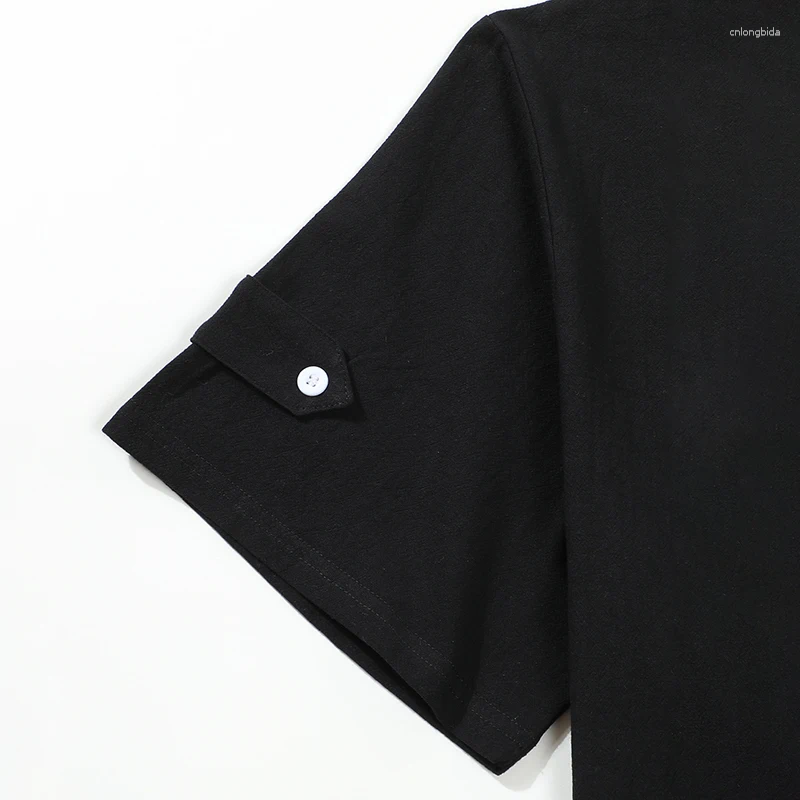 Men' s Casual Shirts Summer Men Cotton Linen Polo Shirt - view 6