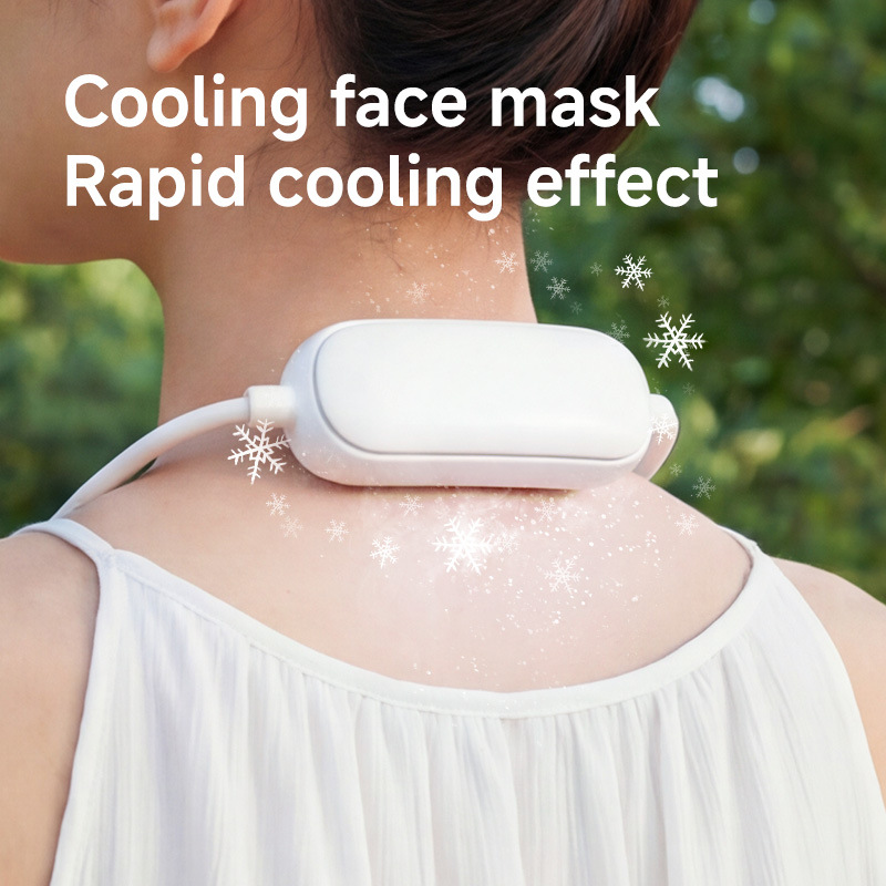 Semiconductor Cooling Neck Fan 3 Speed 1600mAh Leafless USB Cool Neck Fan