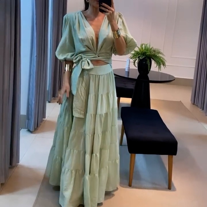 2026 Summer Mid-Waist Strap Slim Fit Spring-Summer Sexy Fishtail Fashion Dress 240815