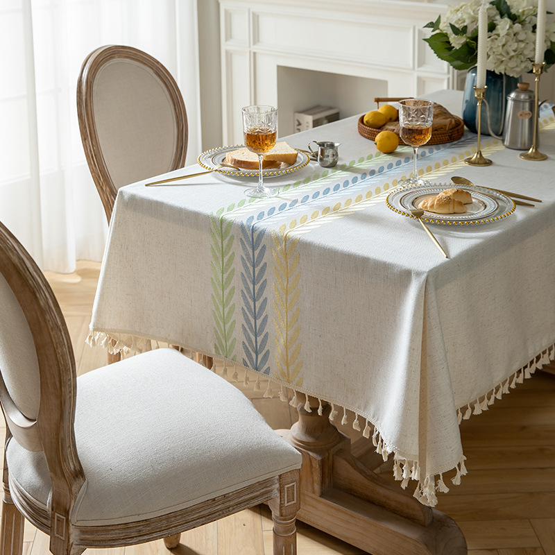 YL-38872 Custom Nordic-style rectangular tablecloth waterproof, dustproof, and wear-resistant; suitable for dining tables and coffee tables.
