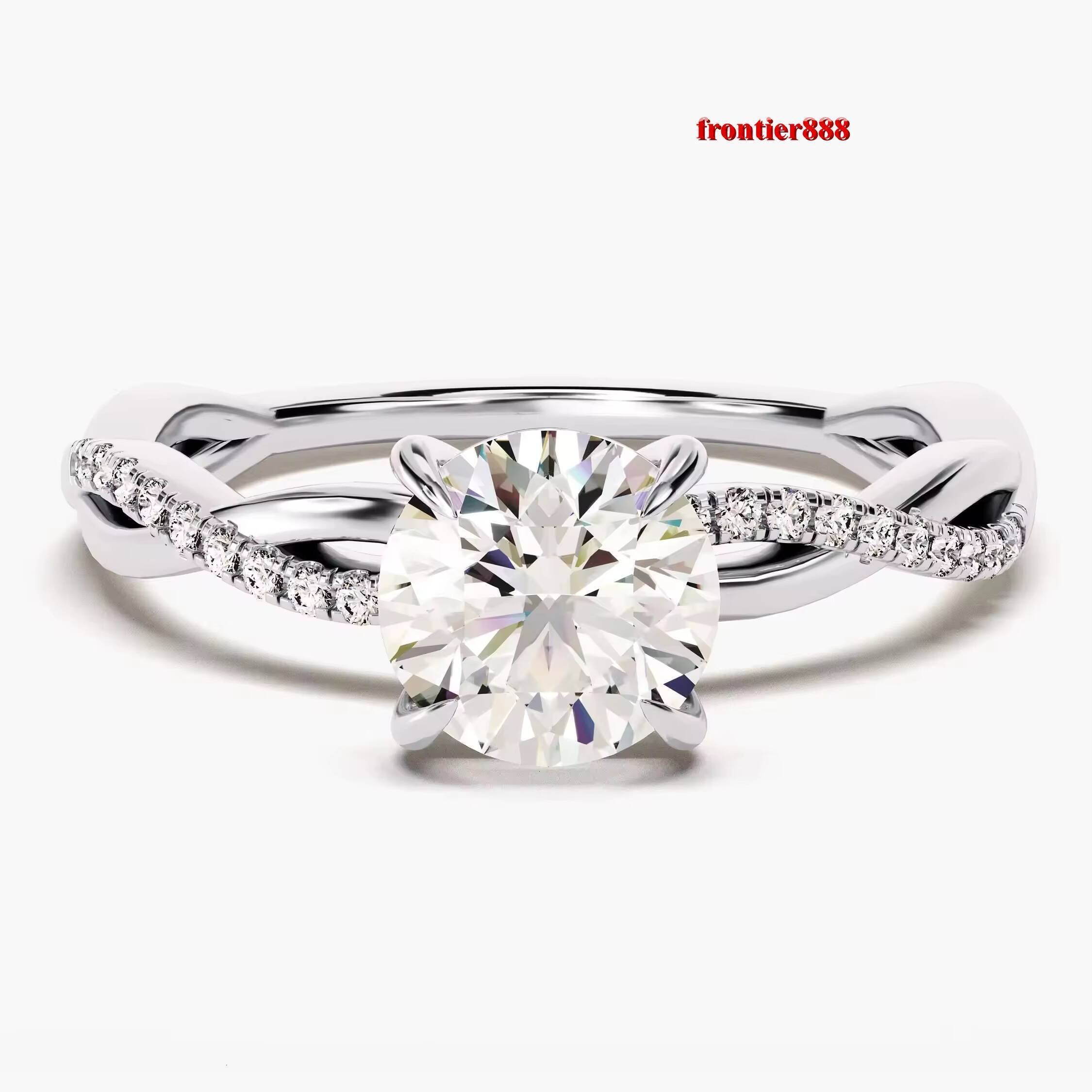 Twist Diamond Engagement Ring 14k 18K Solid Gold 1 CT Halo Diamond Engagement Ring Simple Promise Ring
